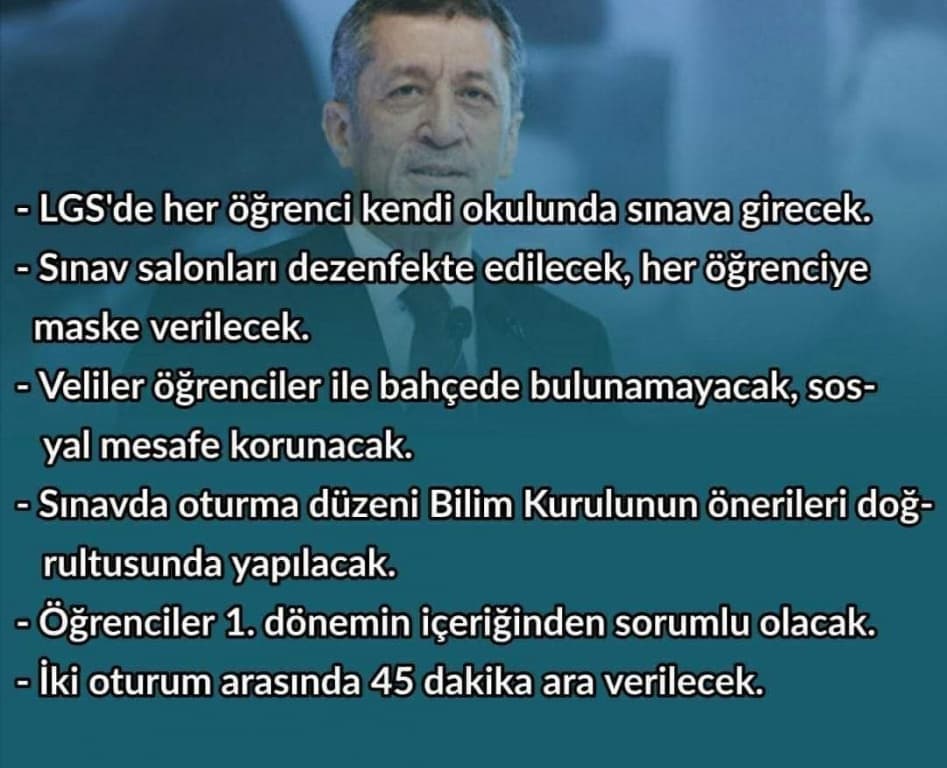 Liselere Gecis Sinavi Lgs 20 Haziran 2020 Cumartesi Gunu Yapilacak Fevzi Ozbey Ortaokulu